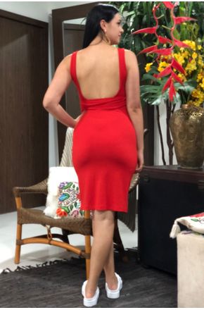 vestido midi decote nozinho