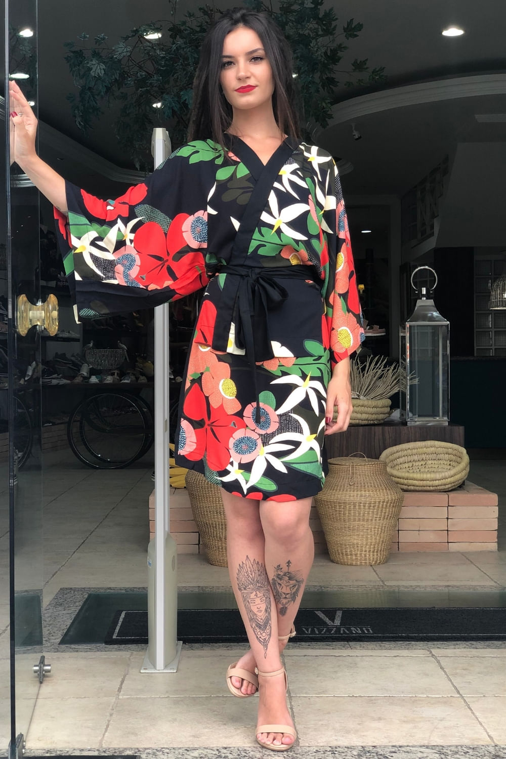vestido farm kimono