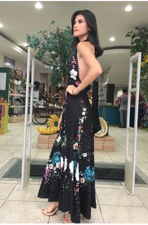 vestido longo floral gloria