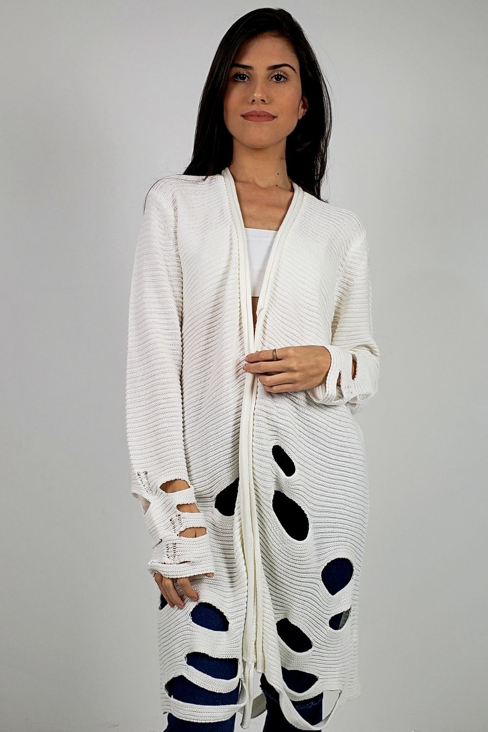 cardigan off white longo