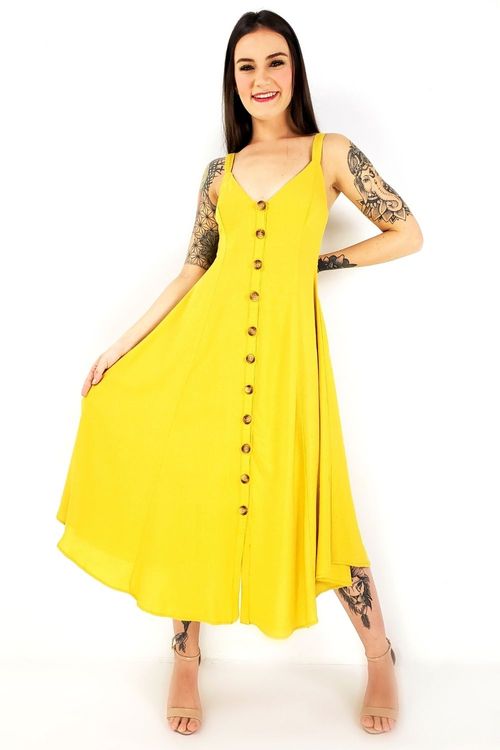 vestido farm amarelo