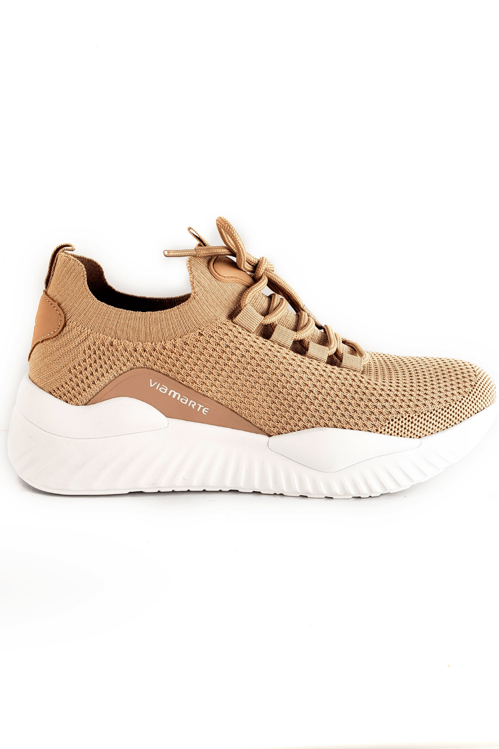 Tênis Feminino Via Marte Knit - Bege | SUPER TENNIS