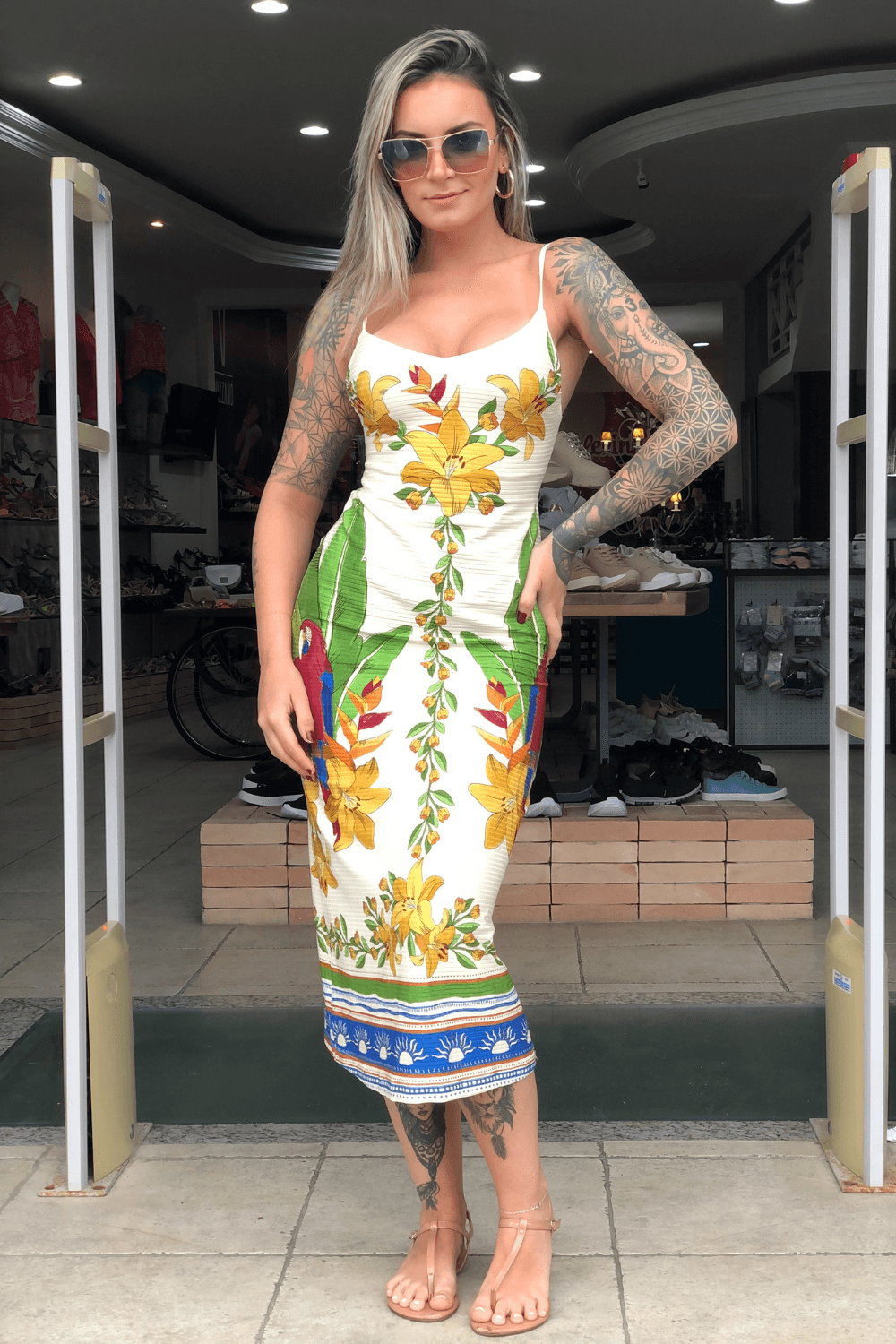 Vestido Canelado Vestido Midi Estampado Justo Vestido Midi