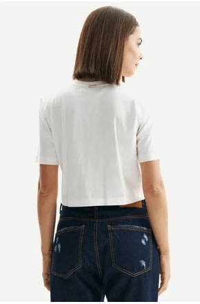 T-shirt manga curta com aplicações Lança Perfume