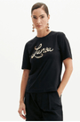 T-shirt manga curta com aplicação Lança Perfume