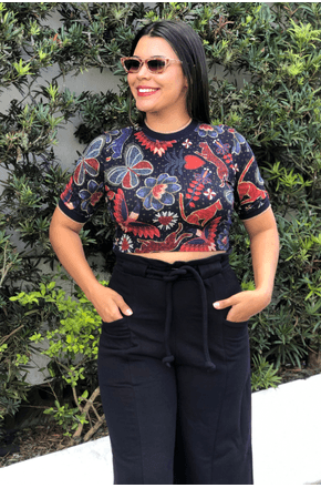 Blusa cropped brilho tropical Farm