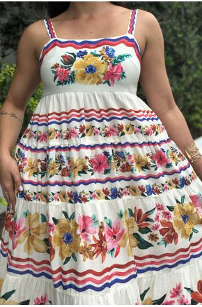 Vestido Cropped Lenco Floraline Farm