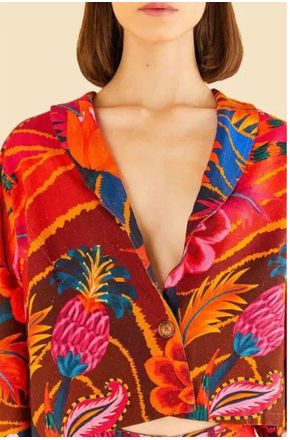 Blazer pregas onda floral Farm