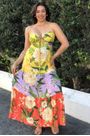 vestido longo estampado floral bem me quer Farm
