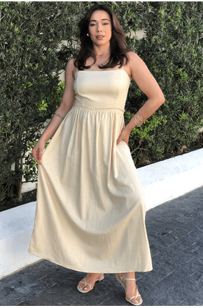 Vestido-midi-amarracao-costas-Farm-BEGE-1