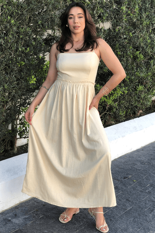 Vestido-midi-amarracao-costas-Farm-BEGE-1