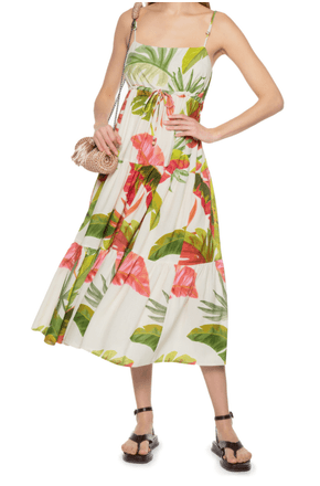 Vestido cropped floresta de cor Farm