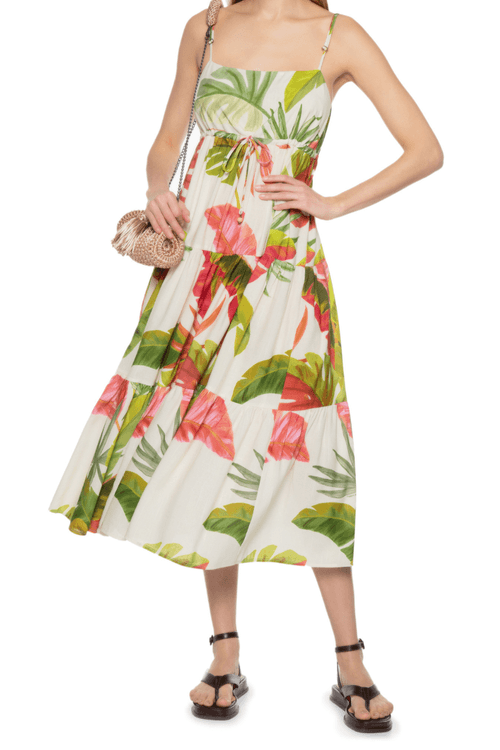 Vestido cropped floresta de cor Farm