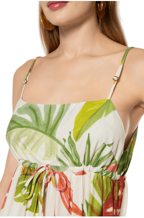 Vestido cropped floresta de cor Farm