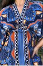Vestido cropped lenço paixão azul Farm