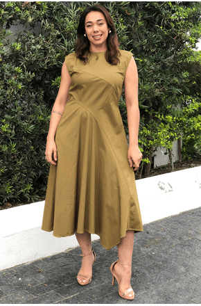 Vestido-recortes-ajustado-verde-olivia-Animale1