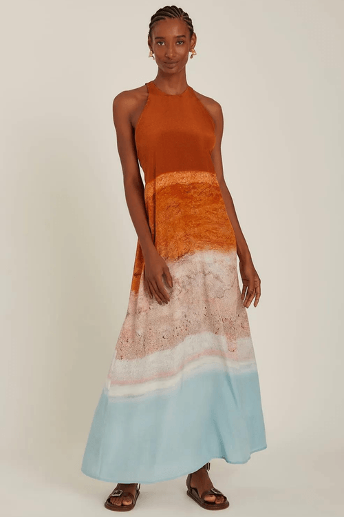 Vestido decote costas seda sinop Lenny Niemeyer