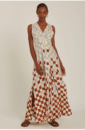 Vestido prega central seda casablanca Lenny Niemeyer