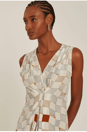 Vestido prega central seda casablanca Lenny Niemeyer