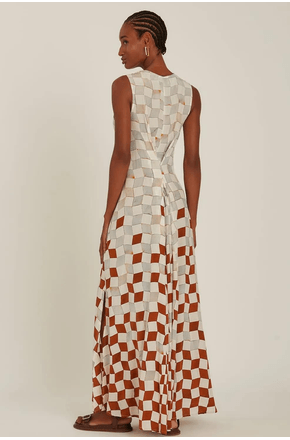 Vestido prega central seda casablanca Lenny Niemeyer