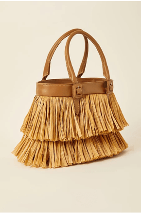 Bolsa franjas ráfia natural Lenny Niemeyer