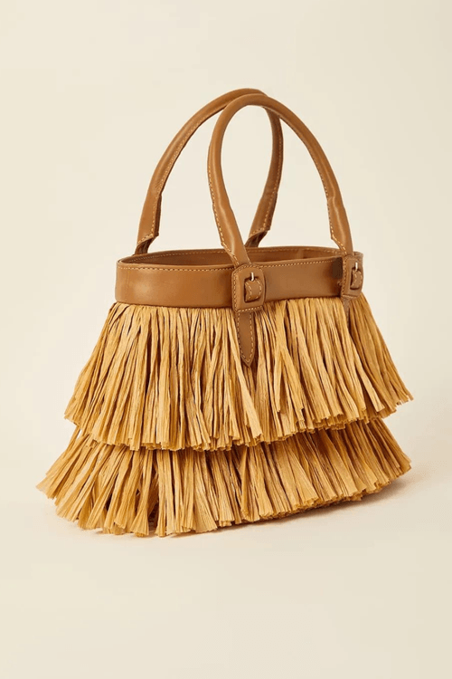Bolsa franjas ráfia natural Lenny Niemeyer