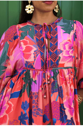 Vestido curto floresta florida Farm
