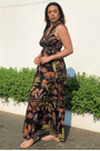 Vestido longo festa de caju Farm