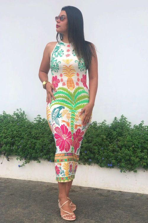 Vestido Midi Oasis De Verão Farm