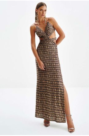 Vestido Longo Leve Brilho e Cuts Lez A Lez