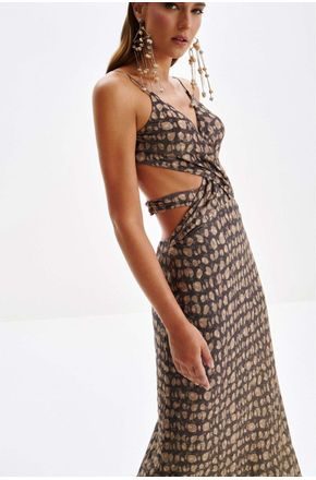 Vestido Longo Leve Brilho e Cuts Lez A Lez