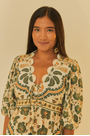 Vestido midi com mangas riad Farm