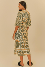 Vestido midi com mangas riad Farm
