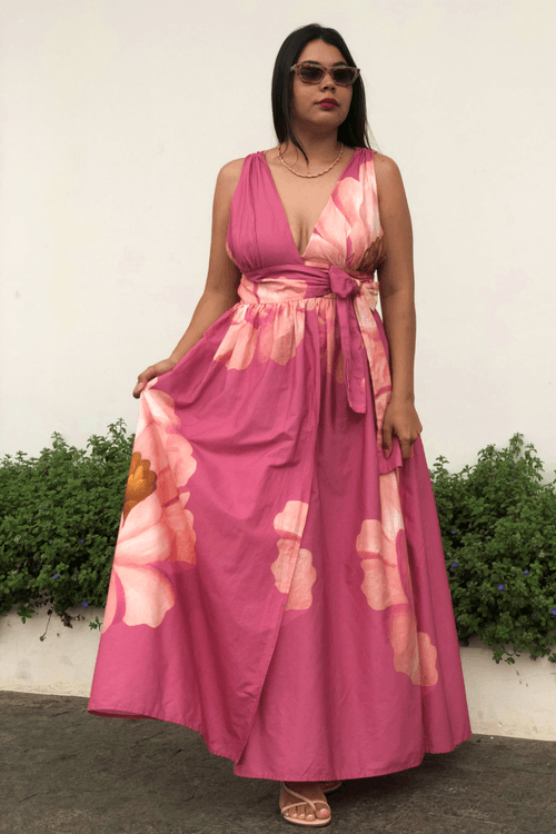 Vestido transpassado chita bella Farm