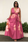 Vestido transpassado chita bella Farm