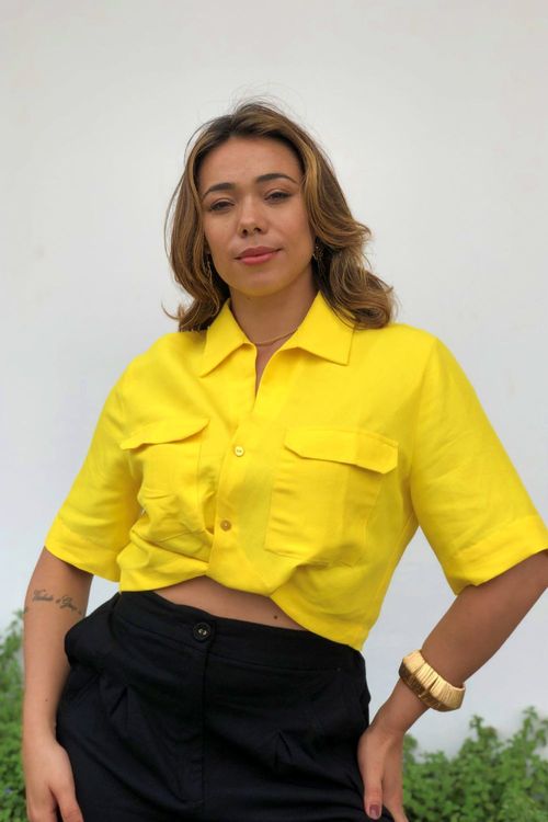 Camisa-cropped-torcido-amarelo-Animale1