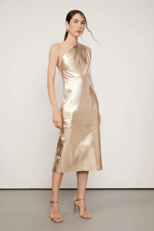 Vestido-de-couro-midi-champagne-Animale1
