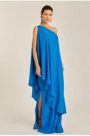 Vestido um ombro camadas mônaco Lenny Niemeyer
