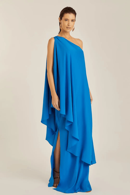 Vestido um ombro camadas mônaco Lenny Niemeyer