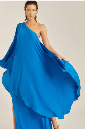 Vestido um ombro camadas mônaco Lenny Niemeyer