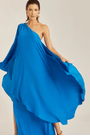 Vestido um ombro camadas mônaco Lenny Niemeyer