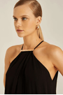 Vestido aviamento decote preto Lenny Niemeyer