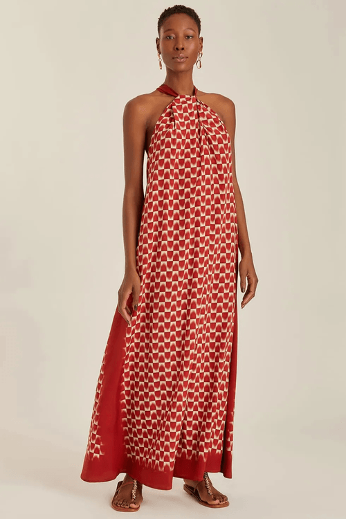 Vestido costas cavadas seda menorca Lenny Niemeyer
