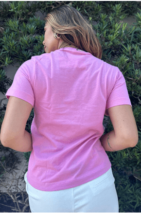 T-shirt manga curta com aplicação Lança Perfume