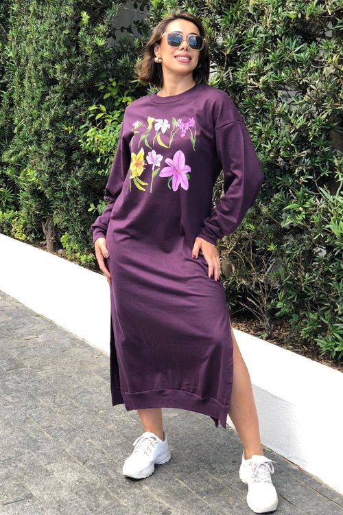 Vestido cropped moletom Farm Rio flores