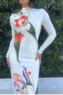 Vestido longo com gola Lança Perfume