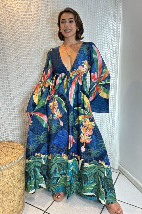 Vestido cropped rio de mosaico Farm