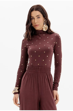 Blusa gola alta manga longa Lança Perfume
