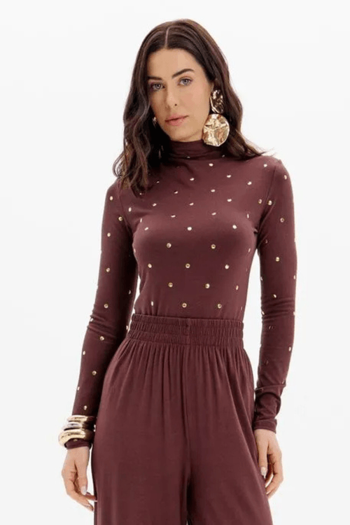 Blusa gola alta manga longa Lança Perfume