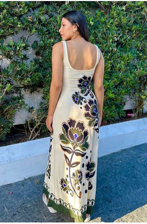 Vestido languido floral arabasque Farm
